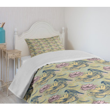 Bird Butterfly Flowers Bedspread Set