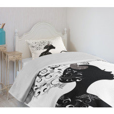 Floral Black Girl Bedspread Set