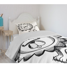 Sketchy Baby Lion Safari Bedspread Set