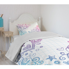 Valentines Day Swirls Bedspread Set