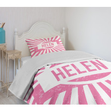 Weathered Letters Lines Bedspread Set