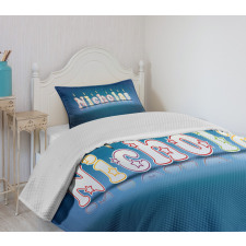 Boys Name Party Candle Bedspread Set