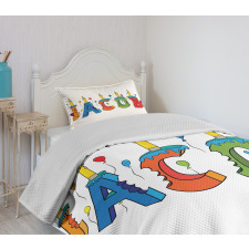 Colorful Name Bedspread Set