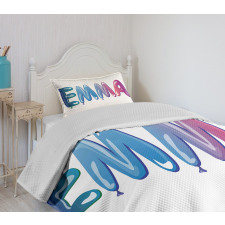 Feminine Balloon Name Bedspread Set