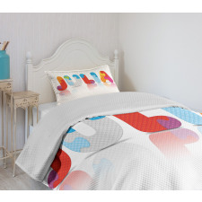 Puzzle Style Letters Bedspread Set