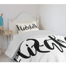 Monochrome Letters Bedspread Set