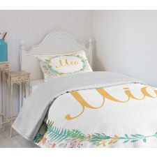 Frame of Flowers Ferns Bedspread Set