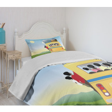 Crowded Yellow Bus Bedspread Set