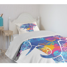 Elephant Paint Smears Bedspread Set