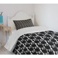 Abstract Monsters Retro Bedspread Set