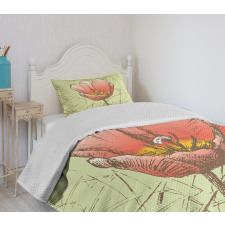 Romantic Flower Sketch Bedspread Set