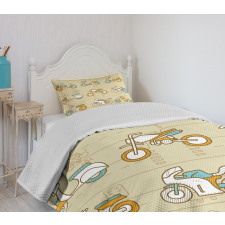 Motorcycles City Traffic Bedspread Set