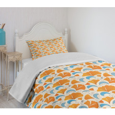 Modern Floral Design Bedspread Set