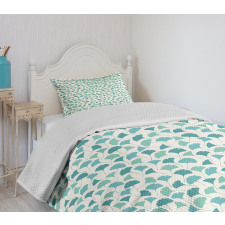 Pastel Ginkgo Leaves Bedspread Set