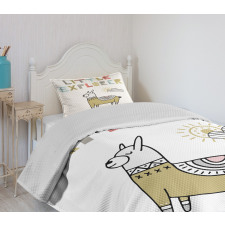 Colorful Llama Explorer Bedspread Set