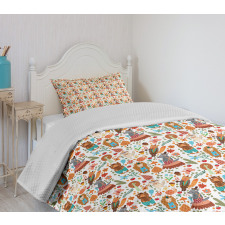 Forest Foliage Animals Bedspread Set