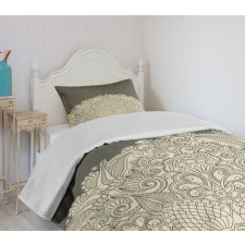 Floral Half Mandala Bedspread Set