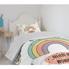 Rainbow Colorful Stars Bedspread Set