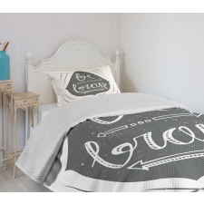 Be Brave Slogan Arrows Bedspread Set