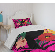 Toucan Bird Plants Bedspread Set