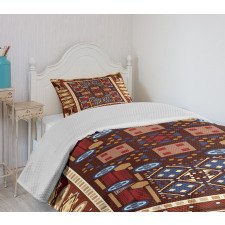 Oriental Rhombus Design Bedspread Set