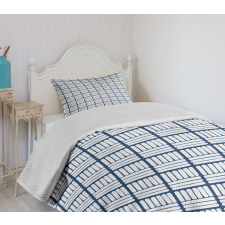 Hand Drawn Delft Stripes Bedspread Set