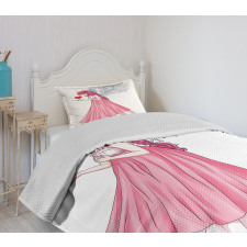 Angel Holding a Red Heart Bedspread Set