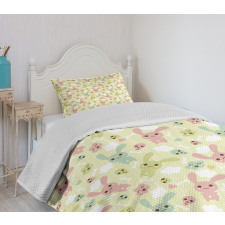 Bunnies Clouds and Bones Bedspread Set