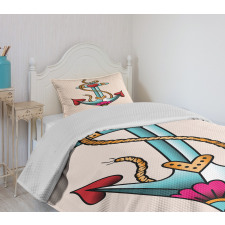 Nautical Rope and Hearts Bedspread Set