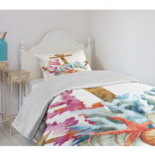 Watercolor Starfish Bedspread Set