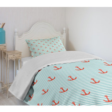 Pastel Stripes Naval Bedspread Set