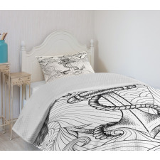 Zentangle Ocean Clouds Bedspread Set