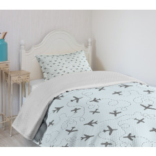 Planes with Swirls Bedspread Set