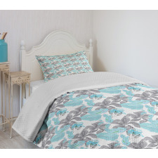 Flowers and Foliage Bedspread Set