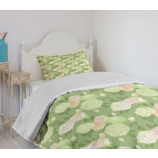 Pastel Abstract Blossoms Bedspread Set