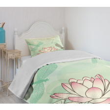 Exotic Lily Dragonflies Bedspread Set