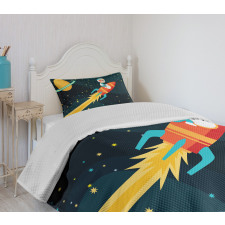 Boy on a Rocket Adventure Bedspread Set
