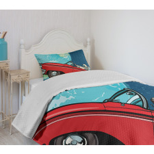 Cosmonaut in a Car Bedspread Set