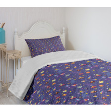 Space Characters Galaxy Bedspread Set