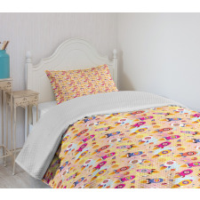 Animals in Rockets Bedspread Set