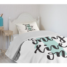 Hand Lettering Calligraphy Bedspread Set