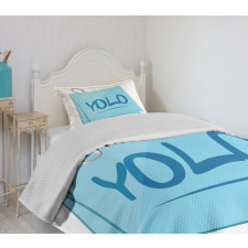 Modern Slogan Abbreviation Bedspread Set