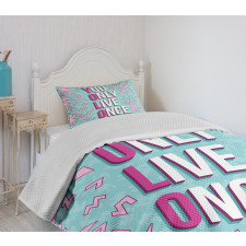 Abstract Shapes and Words Bedspread Set