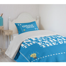 Wisdom Words Blue Bedspread Set