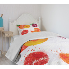 Peach Raspberry and Plum Bedspread Set