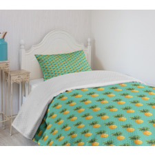Tropical Pineapple Leaves Bedspread Set