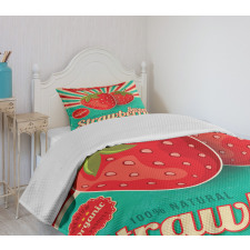 Retro Poster Strawberries Bedspread Set