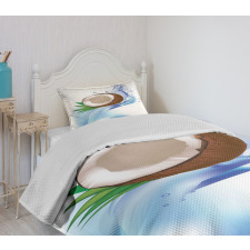 Broken Coconut and Leaves Bedspread Set