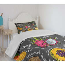 Mango Dragon Fruit Papaya Bedspread Set