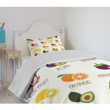 Apple Orange Coconut Bedspread Set